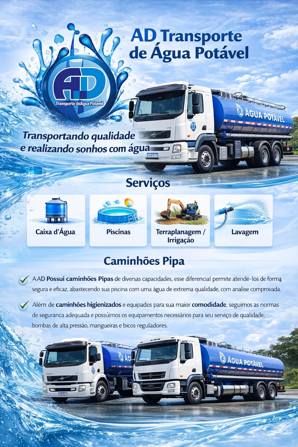 Caminhão de água potável